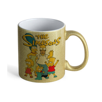 The Simpsons, Κούπα Χρυσή Glitter που γυαλίζει, κεραμική, 330ml