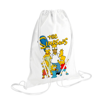 The Simpsons, Τσάντα πλάτης πουγκί GYMBAG λευκή (28x40cm)