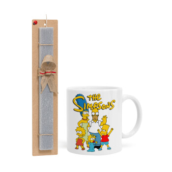 The Simpsons, Easter Set, Ceramic Cup (330ml) & Easter aromatic flat candle (30cm) (GRAY)