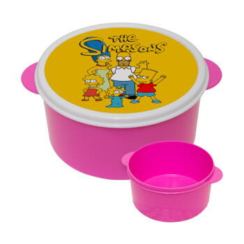 The Simpsos, ΡΟΖ παιδικό δοχείο φαγητού (lunchbox) πλαστικό (BPA-FREE) Lunch Βox M16 x Π16 x Υ8cm