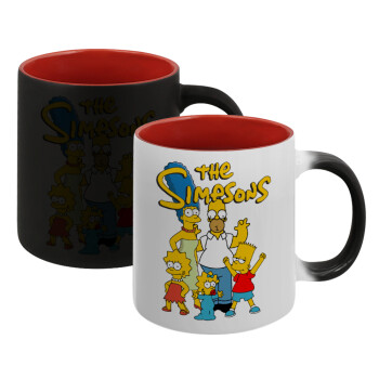 The Simpsons, Κούπα Μαγική εσωτερικό κόκκινο, κεραμική, 330ml που αλλάζει χρώμα με το ζεστό ρόφημα (1 τεμάχιο)