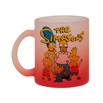 The Simpsons, Κούπα γυάλινη δίχρωμη με βάση το κόκκινο ματ, 330ml