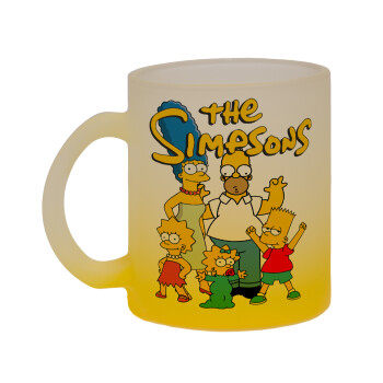 The Simpsons, Κούπα γυάλινη δίχρωμη με βάση το κίτρινο ματ, 330ml