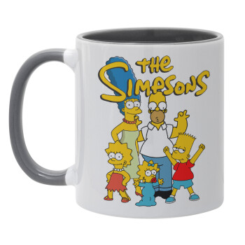 The Simpsons, Κούπα χρωματιστή γκρι, κεραμική, 330ml