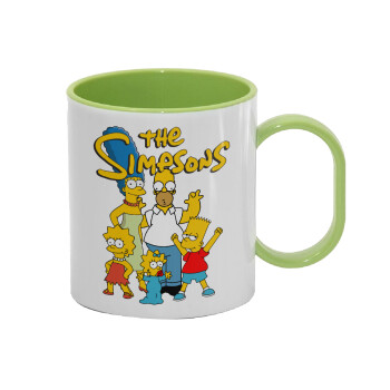 The Simpsons, Κούπα (πλαστική) (BPA-FREE) Polymer Πράσινη για παιδιά, 330ml