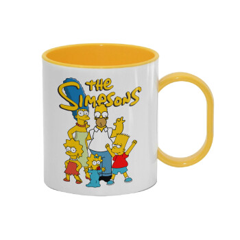 The Simpsons, Κούπα (πλαστική) (BPA-FREE) Polymer Κίτρινη για παιδιά, 330ml