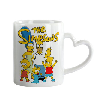 The Simpsons, Κούπα καρδιά χερούλι λευκή, κεραμική, 330ml