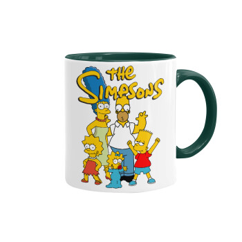 The Simpsons, Κούπα χρωματιστή πράσινη, κεραμική, 330ml