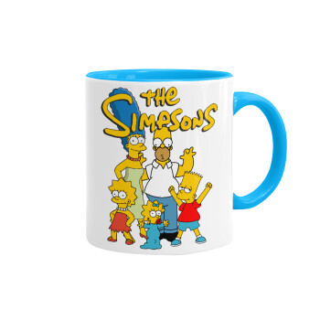 The Simpsons, Κούπα χρωματιστή γαλάζια, κεραμική, 330ml