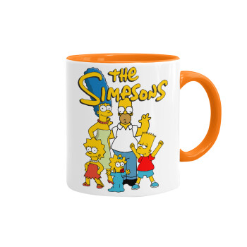 The Simpsons, Κούπα χρωματιστή πορτοκαλί, κεραμική, 330ml