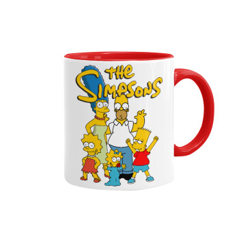 The Simpsons, Κούπα χρωματιστή κόκκινη, κεραμική, 330ml