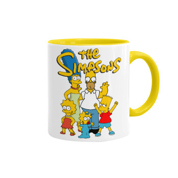 The Simpsons, Κούπα χρωματιστή κίτρινη, κεραμική, 330ml