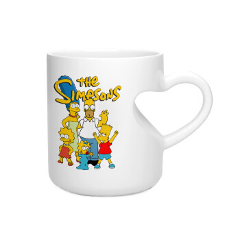 The Simpsons, Κούπα καρδιά λευκή, κεραμική, 330ml