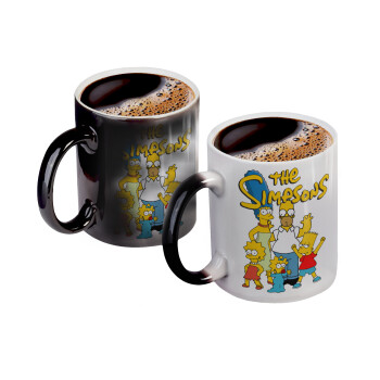 The Simpsons, Color changing magic Mug, ceramic, 330ml when adding hot liquid inside, the black colour desappears (1 pcs)
