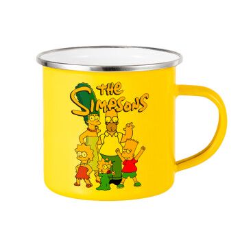 The Simpsons, Yellow Enamel Metallic Cup 360ml