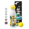 Tennis ball Metal mug thermos White, double wall, 550ml