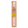 Easter Set, wooden keychain & scented flat Easter candle (30cm) (PINK)