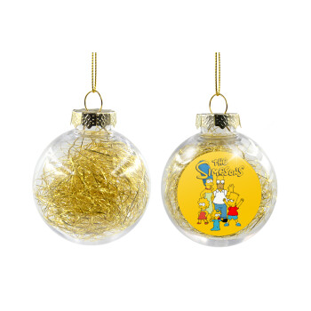 The Simpsons, Χριστουγεννιάτικη μπάλα δένδρου διάφανη με χρυσό γέμισμα 8cm