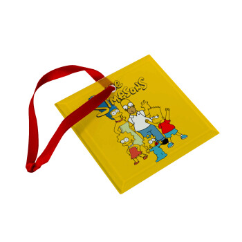 The Simpsons, Christmas ornament, glass square ornament 9x9cm