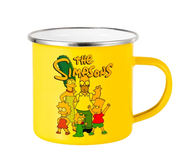 The Simpsons — Yellow Enamel Metallic Cup 360ml