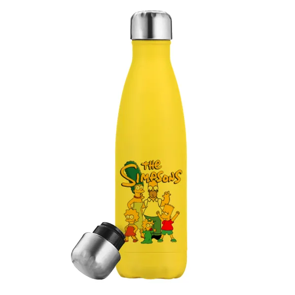 The Simpsons — Yellow Stainless Steel Metallic Thermos, double-walled, 500ml