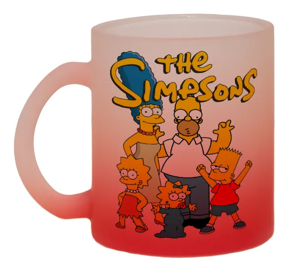 The Simpsons — Κούπα γυάλινη δίχρωμη με βάση το κόκκινο ματ, 330ml