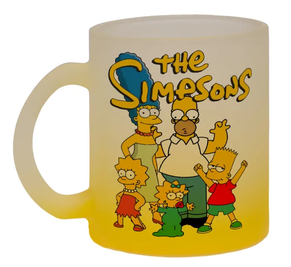 The Simpsons — Κούπα γυάλινη δίχρωμη με βάση το κίτρινο ματ, 330ml