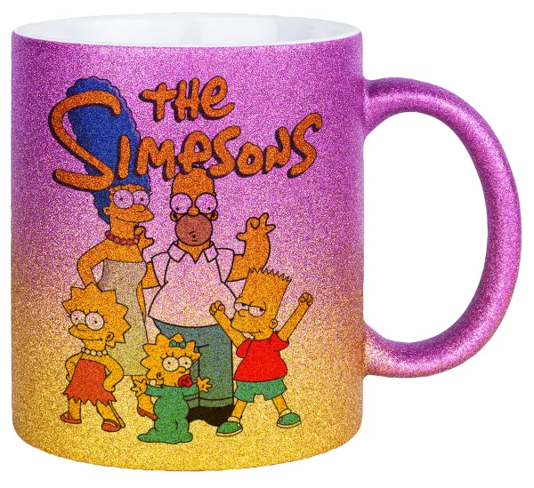 The Simpsons — Κούπα Χρυσή/Ροζ Glitter, κεραμική, 330ml
