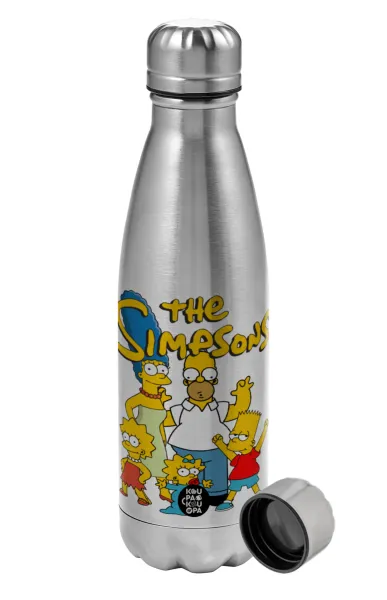 The Simpsons — Metallic water bottle, stainless steel, 750ml