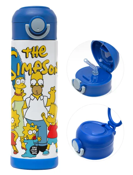The Simpsons — Παιδικό παγούρι θερμό, ανοξείδωτο, με καλαμάκι ασφαλείας, ΜΠΛΕ (500ml)