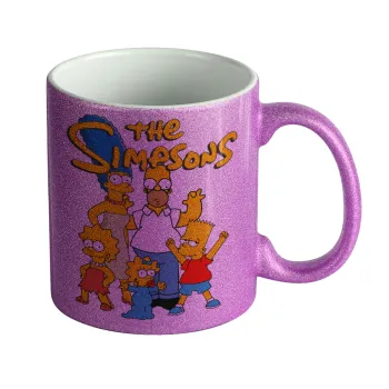 The Simpsons, Κούπα Μωβ Glitter που γυαλίζει, κεραμική, 330ml
