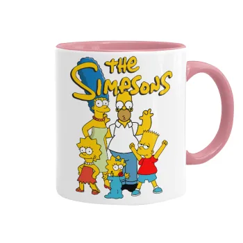 The Simpsons, Κούπα χρωματιστή ροζ, κεραμική, 330ml