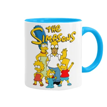 The Simpsons, Κούπα χρωματιστή γαλάζια, κεραμική, 330ml