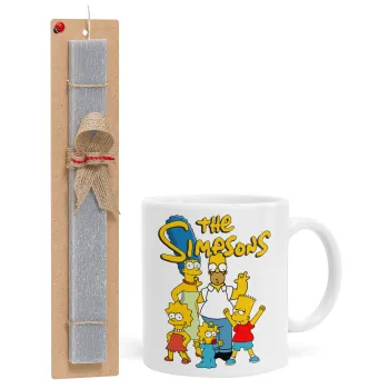 The Simpsons, Easter Set, Ceramic Cup (330ml) & Easter aromatic flat candle (30cm) (GRAY)