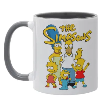 The Simpsons, Κούπα χρωματιστή γκρι, κεραμική, 330ml