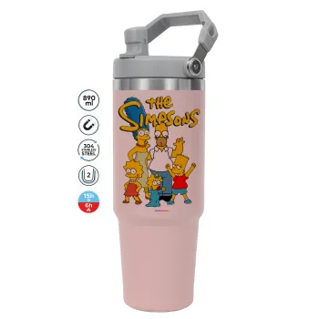 The Simpsons, ΡΟΖ χρώματος Θερμός Ανοξείδωτο 890ml (30oz) με χερούλι