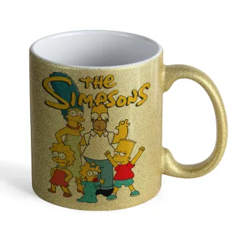 The Simpsons, Κούπα Χρυσή Glitter που γυαλίζει, κεραμική, 330ml