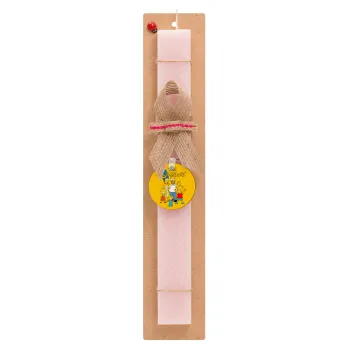 The Simpsons, Easter Set, wooden keychain & scented flat Easter candle (30cm) (PINK)