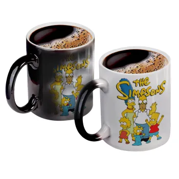 The Simpsons, Color changing magic Mug, ceramic, 330ml when adding hot liquid inside, the black colour desappears (1 pcs)