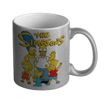 The Simpsons, Κούπα Ασημένια Glitter που γυαλίζει, κεραμική, 330ml