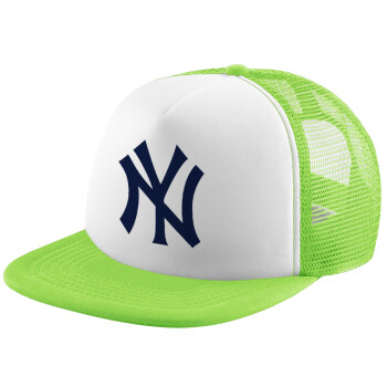 New York , Καπέλο Soft Trucker με Δίχτυ Πράσινο/Λευκό