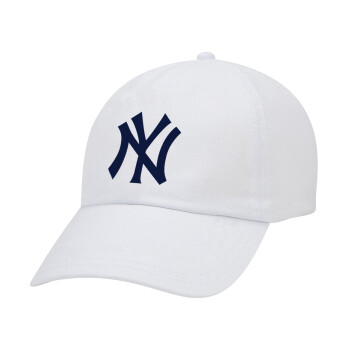 New York , Καπέλο ενηλίκων Jockey Λευκό (snapback, 5-φύλλο, unisex)
