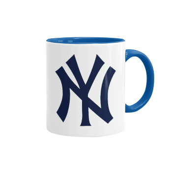 New York , Mug colored blue, ceramic, 330ml