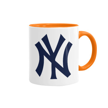 New York , Mug colored orange, ceramic, 330ml