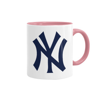 New York , Mug colored pink, ceramic, 330ml