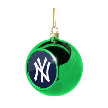 New York , Χριστουγεννιάτικη μπάλα δένδρου Πράσινη 8cm