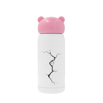 Cracked, Pink stainless steel thermal flask, 320ml