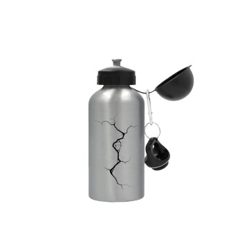 Cracked, Metallic water jug, Silver, aluminum 500ml