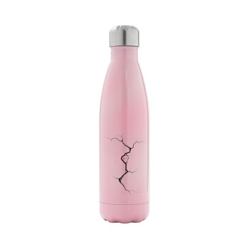 Cracked, Metal mug thermos Pink Iridiscent (Stainless steel), double wall, 500ml