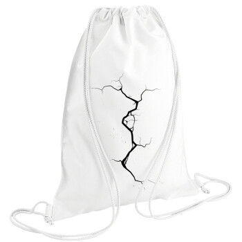 Cracked, Τσάντα πλάτης πουγκί GYMBAG λευκή (28x40cm)